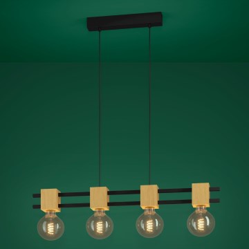 Eglo - Kattokruunu johdossa 4xE27/40W/230V musta/ruskea