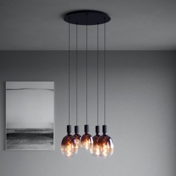 Eglo - Kattokruunu johdossa 5xE27/40W/230V musta