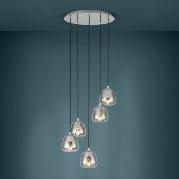 Eglo - Kattokruunu johdossa 5xE27/40W/230V savuinen