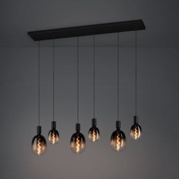 Eglo - Kattokruunu johdossa 6xE27/40W/230V musta