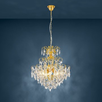 Eglo - Kattokruunu ketjussa 5xE14 / 25W / 230V kultainen