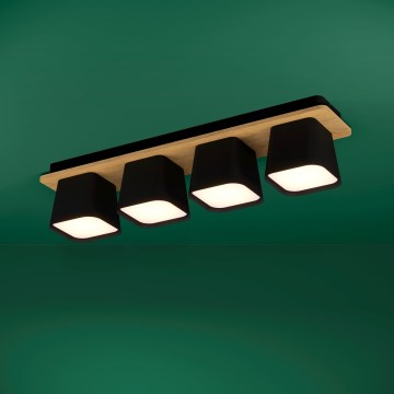 Eglo - Kattovalo 4xE27/40W/230V musta/ruskea