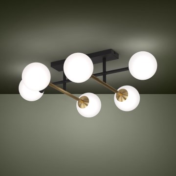 Eglo - Kiinteä kattokruunu 6xE14/40W/230V kulta/musta