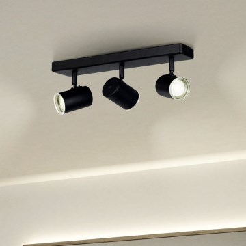 Eglo - Kylpyhuoneen kohdevalaisin 3xGU10/5W/230V IP44 musta