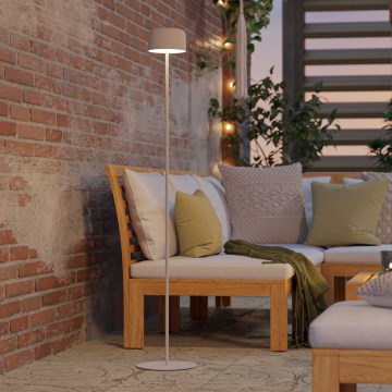 Eglo - LED aurinkokennolla ladattava kosketusohjattu lattiavalaisin LED/2,8W/3,7V 1800 mAh IP44 valkoinen