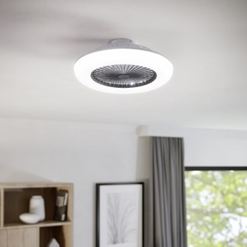 Eglo - LED-himmennettävä kattotuuletin 3xLED/12,6W/230V 2700-6500K halkaisija 55 cm harmaa + kaukosäädin