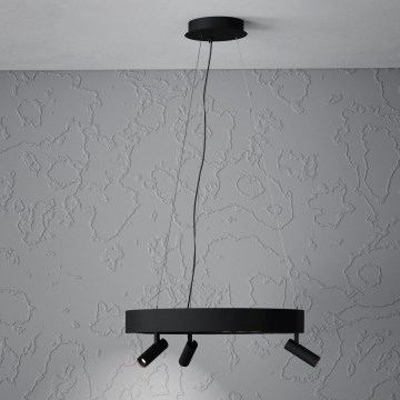 Eglo - LED himmennettävä riippuvalaisin johdolla 3xLED/8W/230V + 3xLED/8,5W 3000K musta + kaukosäädin