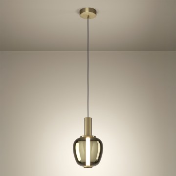 Eglo - LED-himmennettävä riippuvalaisin kaapelilla LED/5,5W/230V + LED/1,6W 2200-6500K Ø 21 cm kultainen