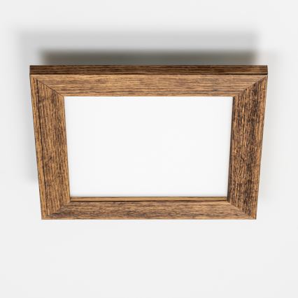 Eglo - LED himmennettävä pinta-asennettava paneeli SALOBRENA 2 WOOD LED/16W/230V 4000K 34x34 cm ruskea