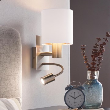 Eglo - LED-joustava valaisin 1xE27/40W/230V + LED/3,8W valkoinen