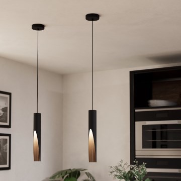 Eglo - LED-kattokruunu johdossa 1xGU10/4,5W/230V 3000K musta/ruskea