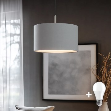 Eglo - LED-kattokruunu johdossa TUNJA 1xE27/60W/230V harmaa