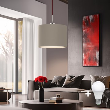 Eglo - LED-kattokruunu johdossa TUNJA 1xE27/60W/230V taupe