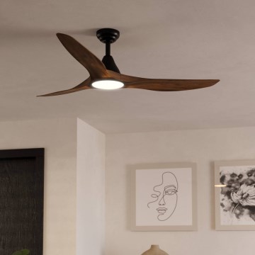 Eglo - LED-kattotuuletin LED/19W/230V 3000/4000/5000K halkaisija 132 cm ruskea + kaukosäädin