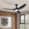 Eglo - LED-kattotuuletin LED/20W/230V 3000/4000/5000K Ø 132 cm musta + kaukosäädin