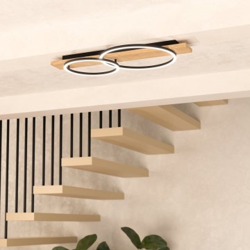 Eglo - LED-kattovalaisin 2xLED/12W/230V 3000K beige/musta