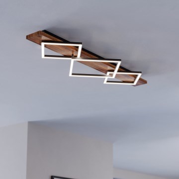 Eglo - LED-kattovalaisin 2xLED/13W/230V + LED/16W musta/ruskea