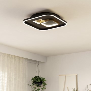 Eglo - LED kattovalaisin LED/16,2W/230V + LED/9,2W 38x38 cm musta/kultainen