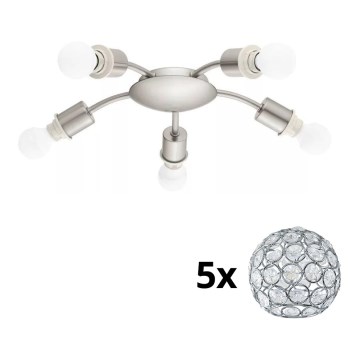 Eglo - LED Kattovalaisin MY CHOICE 5xE14/4W/230V mattakromi
