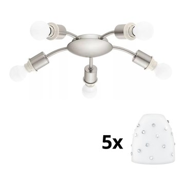 Eglo - LED Kattovalaisin MY CHOICE 5xE14/4W/230V mattakromi/valkoinen