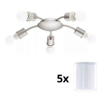 Eglo - LED Kattovalaisin MY CHOICE 5xE14/4W/230V mattakromi/valkoinen