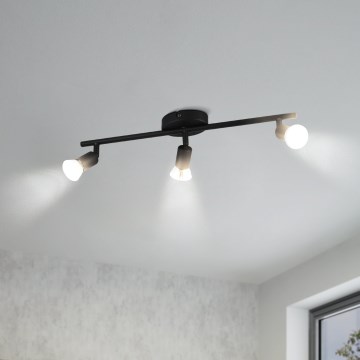 Eglo - LED-kohdevalaisin 3xGU10/2,8W/230V 3000K musta