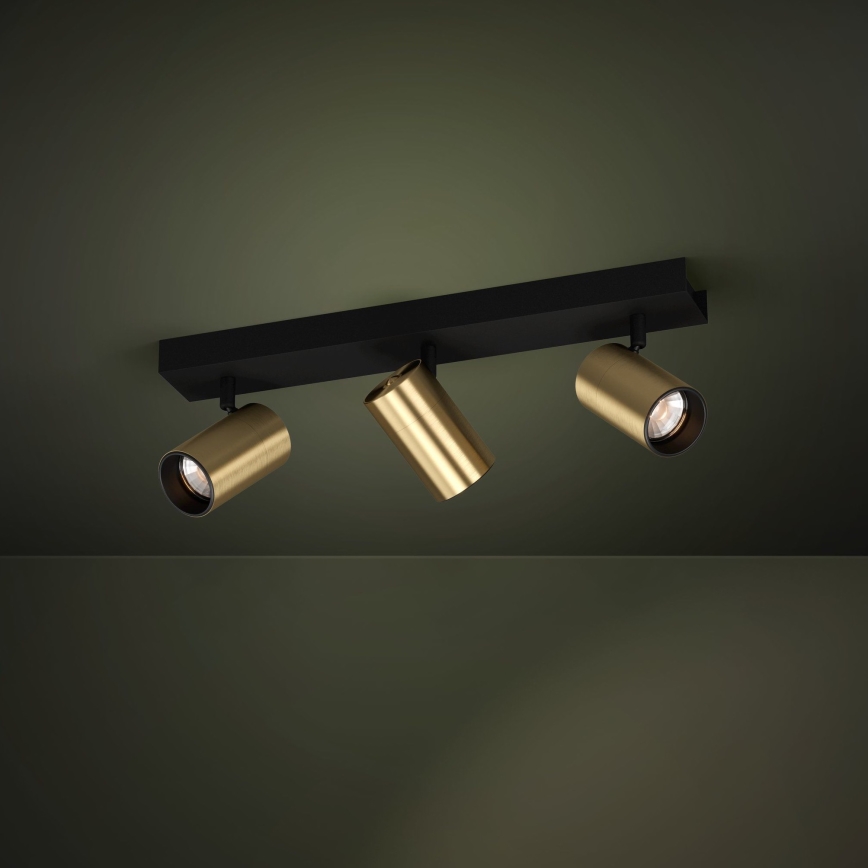 Eglo - LED-kohdevalaisin 3xGU10/4,5W/230V 3000K musta/kulta