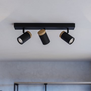 Eglo - LED-kohdevalaisin 3xGU10/4,5W/230V 3000K musta/ruskea