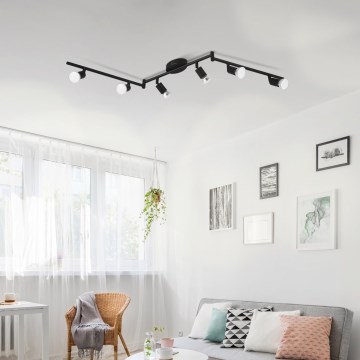 Eglo - LED-kohdevalaisin 6xGU10/2,8W/230V 3000K musta