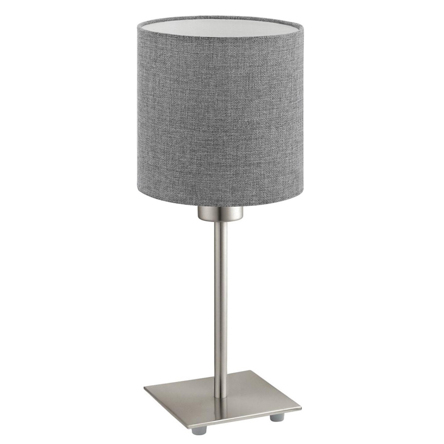 Eglo - LED pöytälamppu TUNJA 1xE27/60W/230V 26,5 cm mattakromi/harmaa