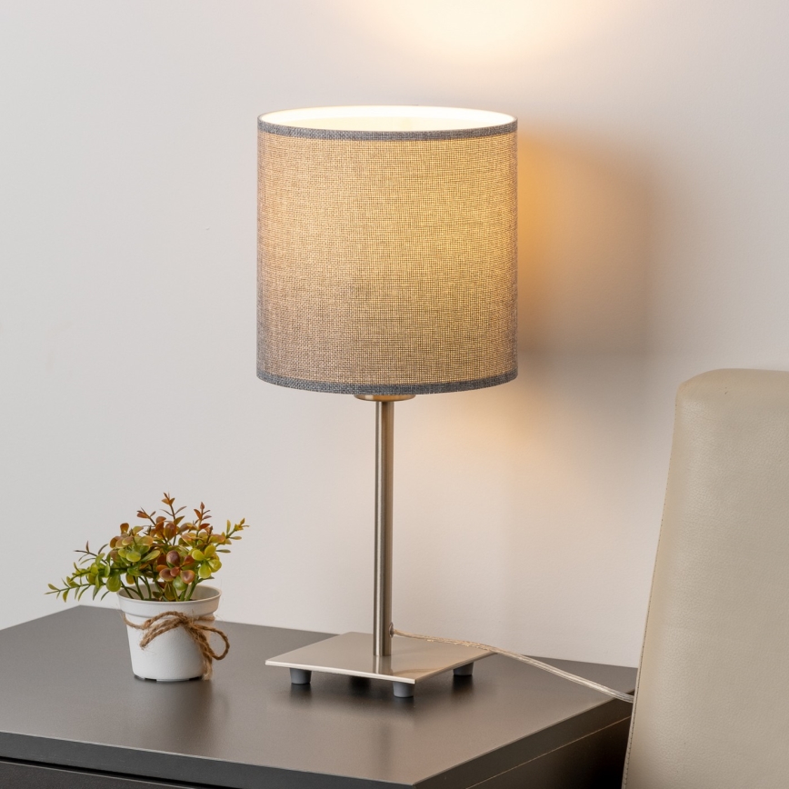 Eglo - LED pöytälamppu TUNJA 1xE27/60W/230V 26,5 cm mattakromi/harmaa