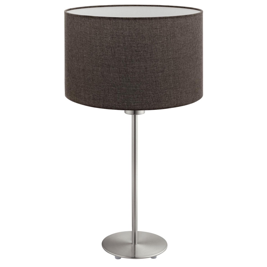 Eglo - LED Pöytälamppu TUNJA 1xE27/60W/230V 38,5 cm mattakromi/ruskea