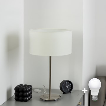 Eglo - LED  pöytälamppu TUNJA 1xE27/60W/230V 38,5 cm mattakromi/valkoinen