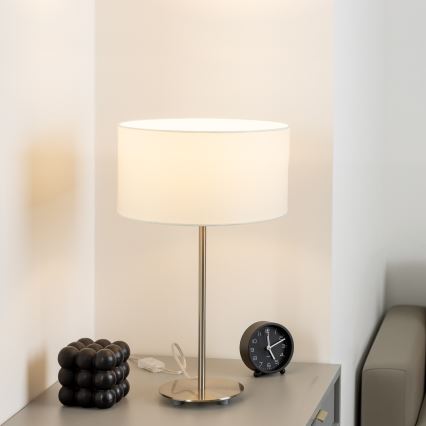 Eglo - LED  pöytälamppu TUNJA 1xE27/60W/230V 38,5 cm mattakromi/valkoinen