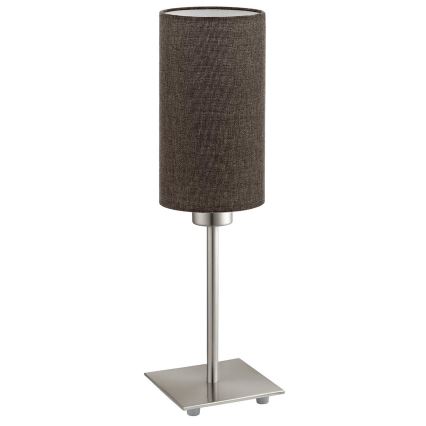 Eglo - LED Pöytävalaisin TUNJA 1xE27/60W/230V 26,5 cm mattakromi/ruskea