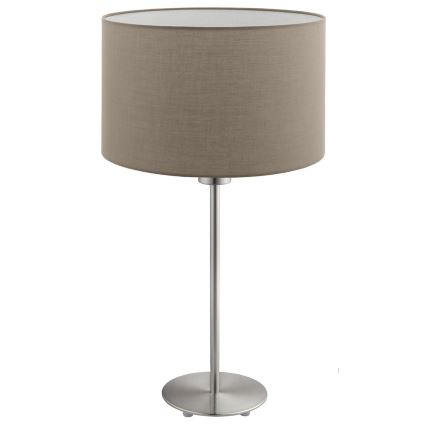 Eglo - LED-pöytävalaisin TUNJA 1xE27/60W/230V 38,5 cm mattakromi/taupe
