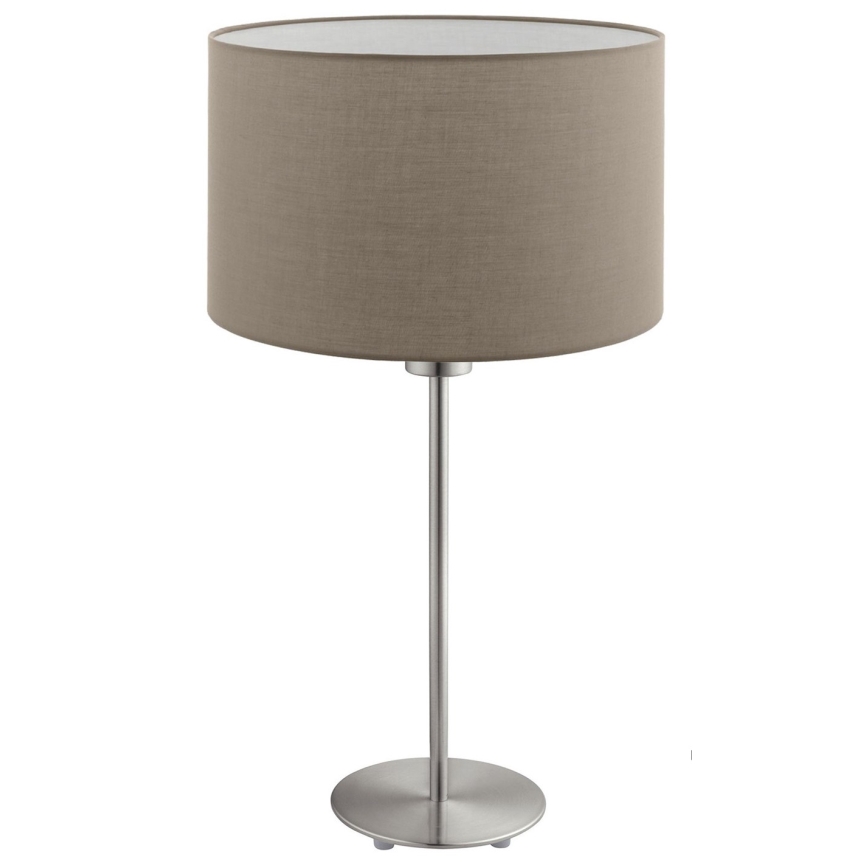 Eglo - LED-pöytävalaisin TUNJA 1xE27/60W/230V 38,5 cm mattakromi/taupe