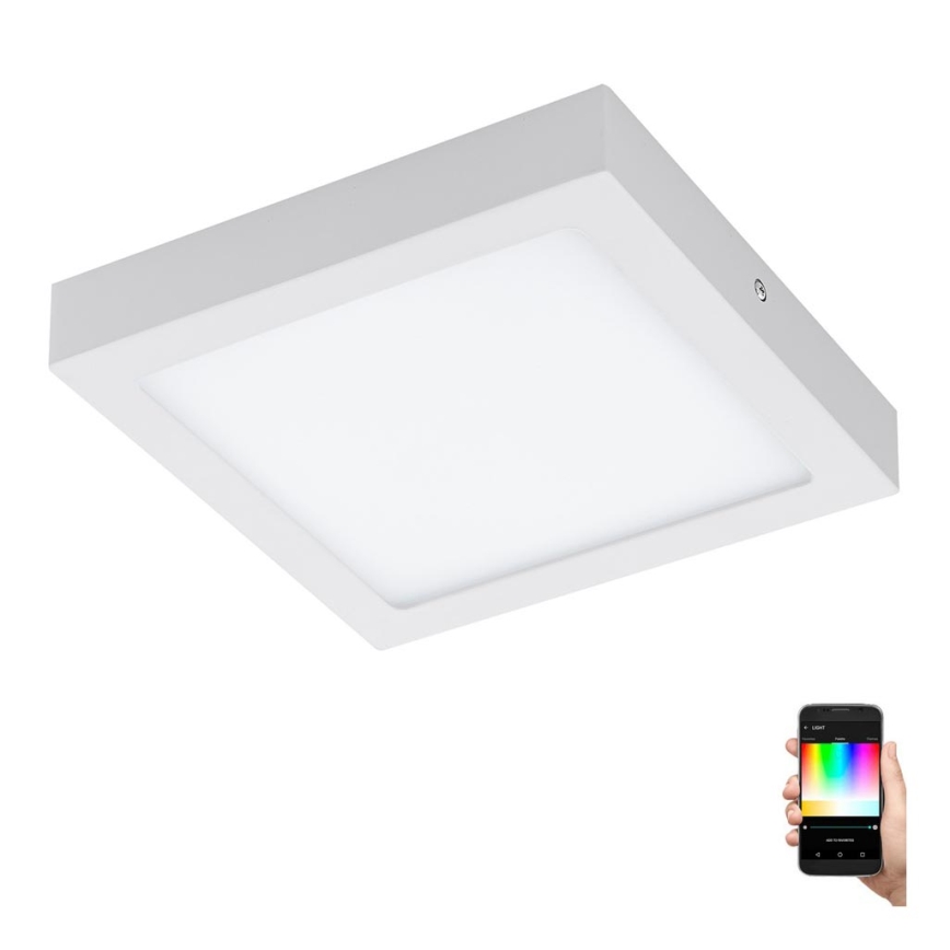 Eglo - LED RGBW himmennettävä kattovalaisin FUEVA-C LED/15,6W/230V Bluetooth 22,5x22,5 cm