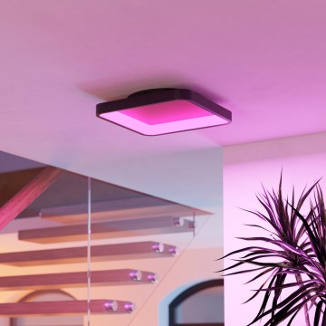 Eglo - LED RGBW himmennettävä kattovalaisin LED/20W/230V 2700-6500K 35x35 cm musta