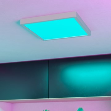Eglo - LED RGBW himmennettävä kylpyhuoneen kattovalaisin LED/13,5W/230V 2700-6500K 29,5x29,5 cm IP44 valkoinen