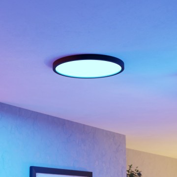 Eglo - LED RGBW himmennettävä kylpyhuoneen kattovalaisin LED/17,5 W/230 V 2700–6500 K halkaisija 38,9 cm IP44 musta