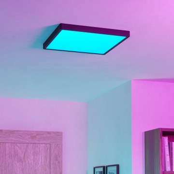 Eglo - LED RGBW himmennettävä kylpyhuoneen kattovalaisin LED/17,8W/230V 2700-6500K 39x39 cm IP44 musta