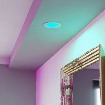 Eglo - LED RGBW Himmennettävä kylpyhuoneen upotettava alasvalo LED/5W/230V 2700-6500K halkaisija 12 cm IP44 valkoinen