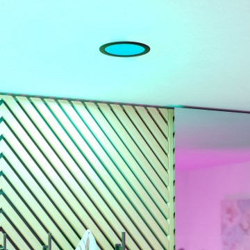 Eglo - LED RGBW himmennettävä kylpyhuoneen upotettava alasvalo LED/9,5W/230V 2700-6500K halkaisija 16,8 cm IP44 musta