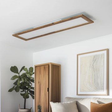 Eglo - LED RGBW himmennettävä paneeli SALOBRENA-C WOOD LED/31W/230V 2700-6500K 34x124 cm ruskea + kaukosäädin