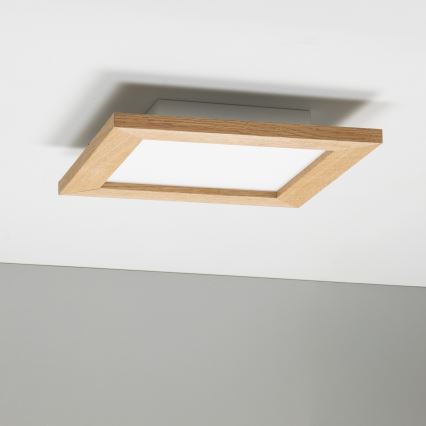 Eglo - LED RGBW himmennettävä pinta-asennettava paneeli SALOBRENA-C WOOD LED/16W/230V 2700-6500K 34x34 cm ruskea + kaukosäädin