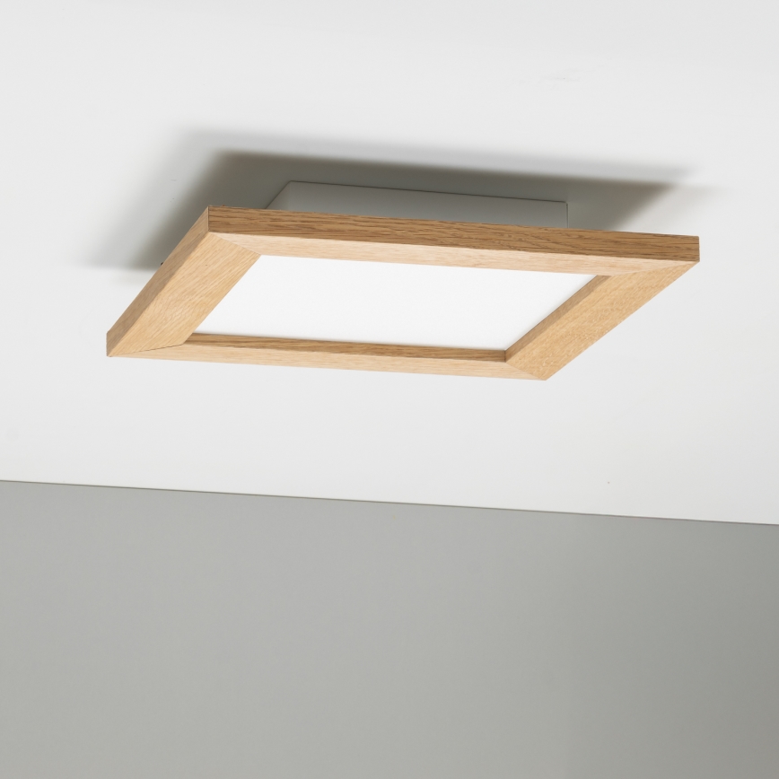 Eglo - LED RGBW himmennettävä pinta-asennettava paneeli SALOBRENA-C WOOD LED/16W/230V 2700-6500K 34x34 cm ruskea + kaukosäädin