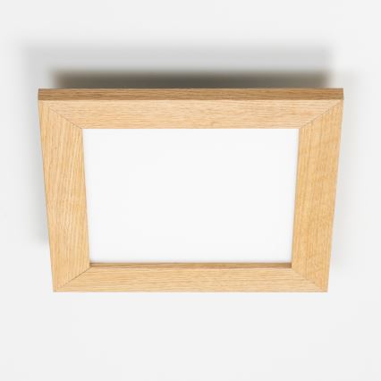 Eglo - LED RGBW himmennettävä pinta-asennettava paneeli SALOBRENA-C WOOD LED/16W/230V 2700-6500K 34x34 cm ruskea + kaukosäädin