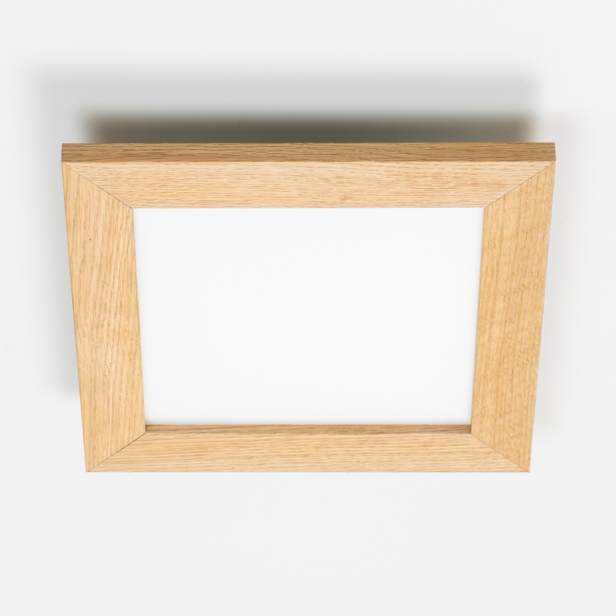 Eglo - LED RGBW himmennettävä pinta-asennettava paneeli SALOBRENA-C WOOD LED/16W/230V 2700-6500K 34x34 cm ruskea + kaukosäädin
