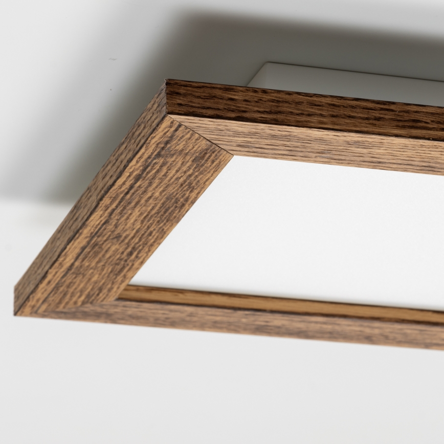 Eglo - LED RGBW Himmennettävä pinta-asennettava paneeli SALOBRENA-C WOOD LED/16W/230V 2700-6500K 34x34 cm ruskea + kaukosäädin